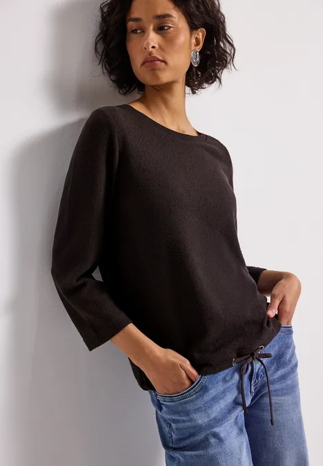 Strick-Look Shirt deep roast brown