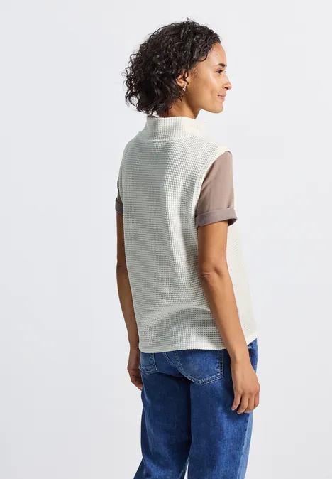 Turtleneck Shirt mit Zipper off white