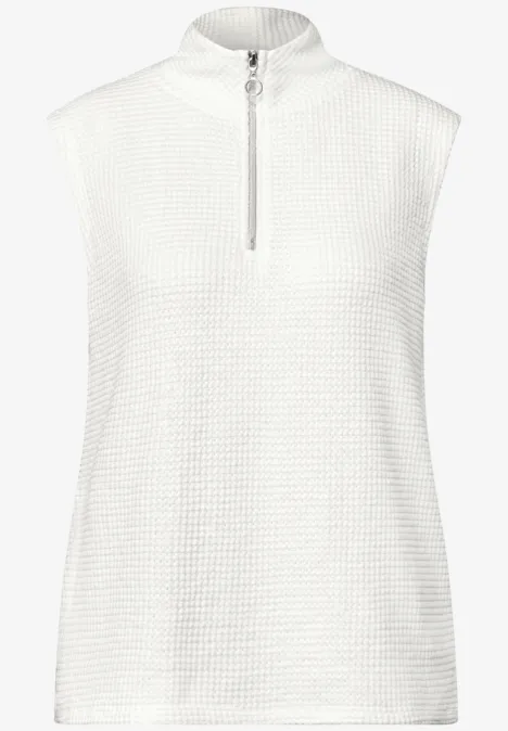 Shirt met col en ritssluiting off white
