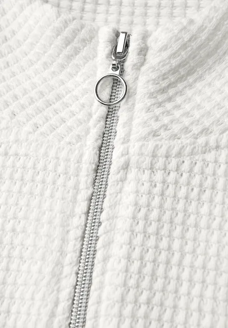 Turtleneck Shirt mit Zipper off white