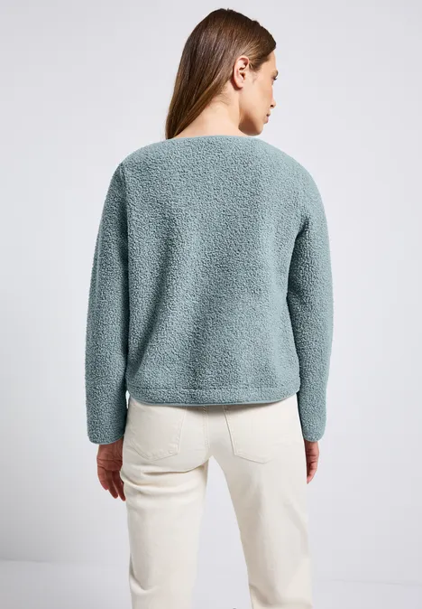 Teddy Jacke mit Knopfleiste arona blue