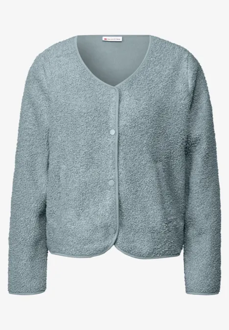 Teddy-Jacke mit Knopfleiste arona blue