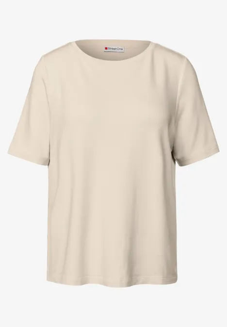 Shirt mit Glitzerstreifen tusk cream