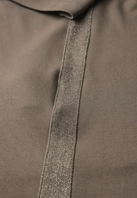 Shirt mit Glitzerstreifen bark brown