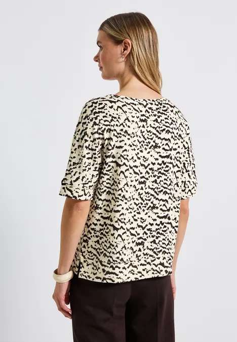 Gemustertes Batwing Shirt morning beige
