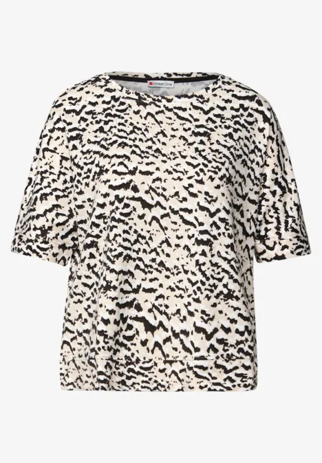 Gemustertes Batwing Shirt morning beige