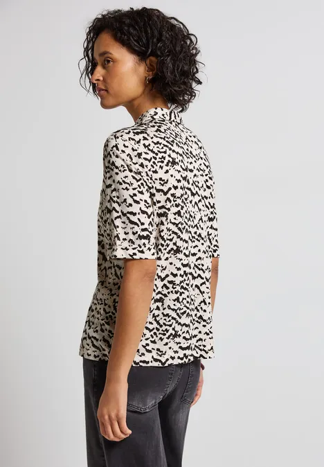 Shirt im Blusenlook morning beige