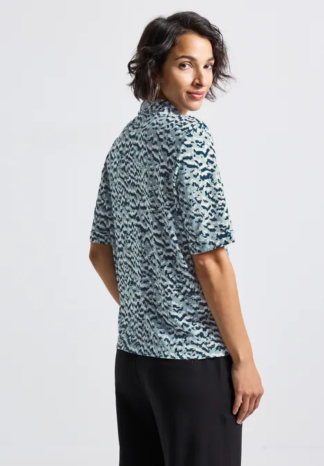 Shirt im Blusenlook arona blue
