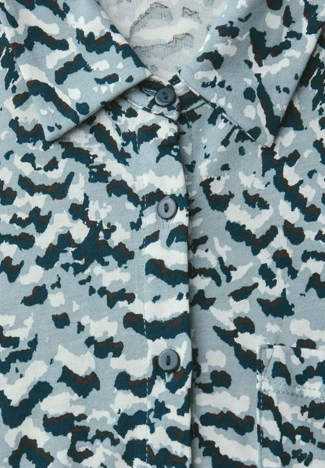 Shirt im Blusenlook arona blue