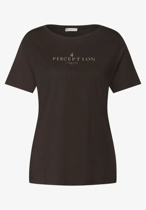 Shirt mit Wording Artwork deep roast brown
