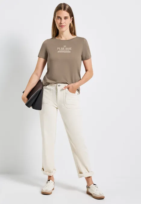 Shirt mit Wording Artwork bark brown