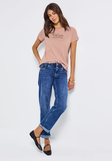 Shirt mit Wording Artwork faded rose