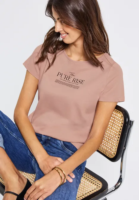 Shirt mit Wording Artwork faded rose
