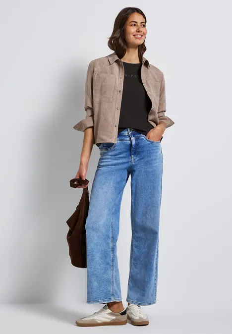 Shirt met glitterdetails deep roast brown