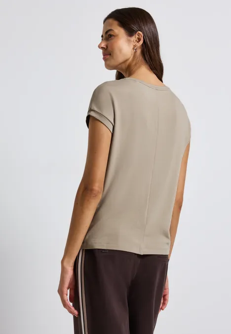 T-Shirt mit Glitzerdetails morning beige