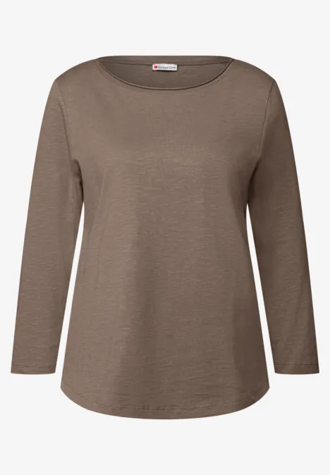 Shirt mit 3/4 Arm silk brown