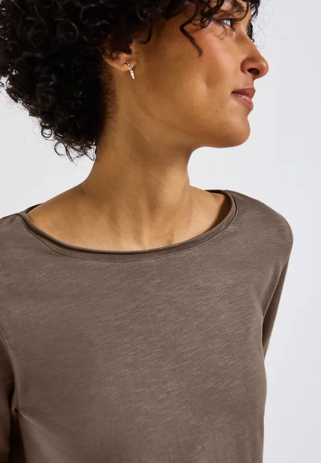 Shirt mit 3/4 Arm silk brown
