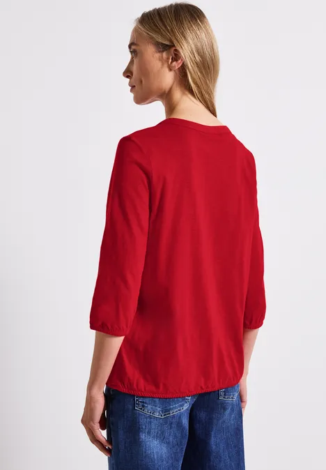 Split Neck Jersey Shirt racing red