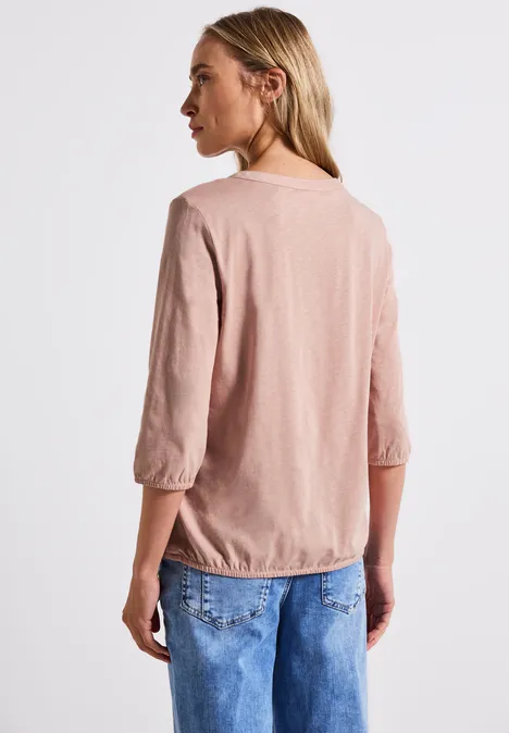Split Neck Jersey Shirt faded rose