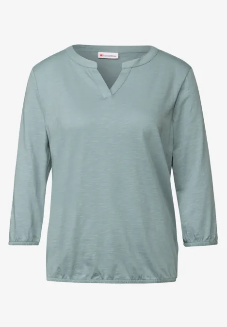Split Neck Jersey Shirt arona blue