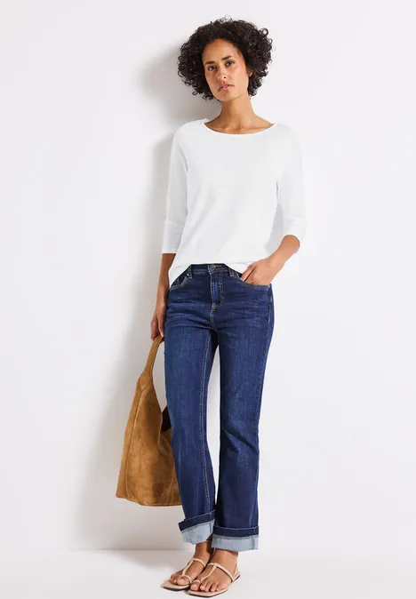Shirt mit U-Boot-Ausschnitt White