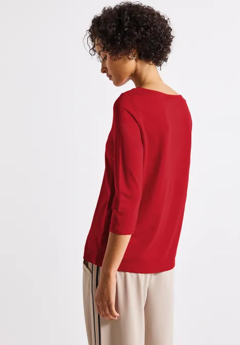 Shirt mit U-Boot-Ausschnitt racing red