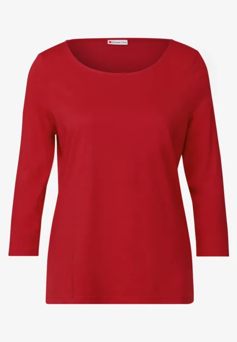 Shirt mit U-Boot-Ausschnitt racing red