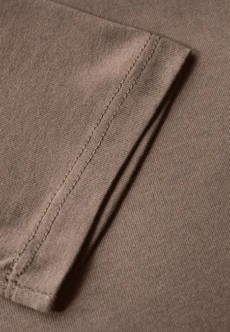 Shirt mit U-Boot-Ausschnitt silk brown