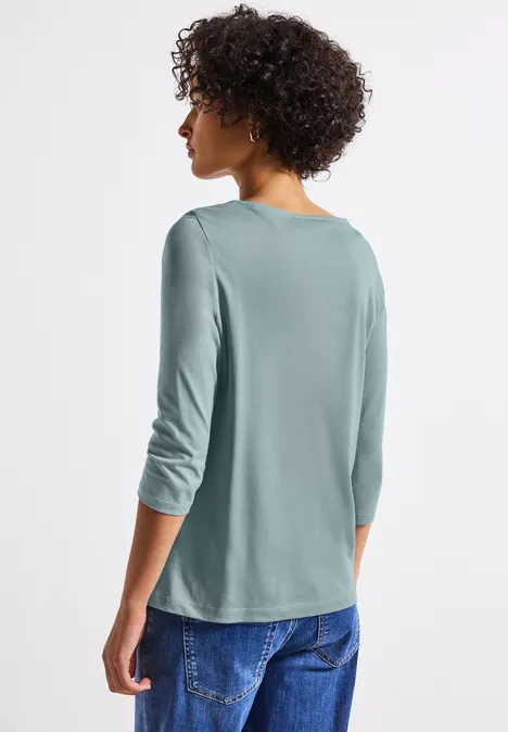 Shirt mit U-Boot-Ausschnitt arona blue