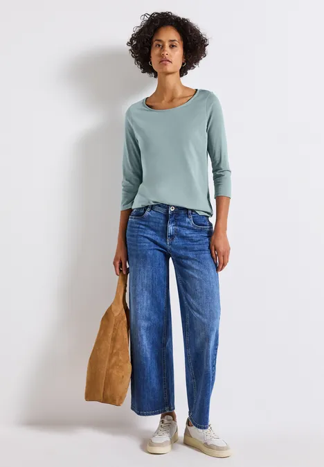 Shirt mit U-Boot-Ausschnitt arona blue