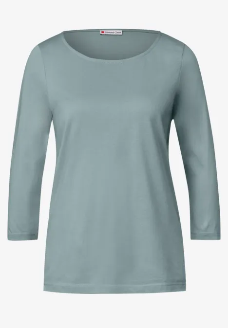 Shirt mit U-Boot-Ausschnitt arona blue