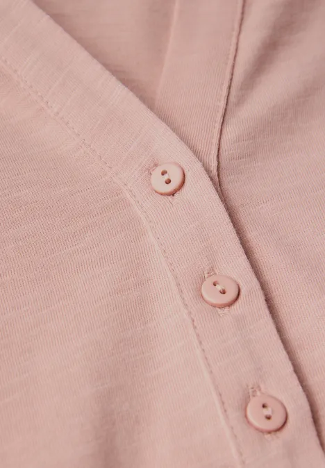 Split Neck Jersey-Shirt faded rose