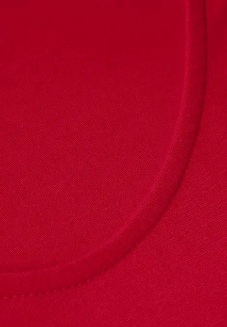 Langarmshirt in Unifarbe racing red