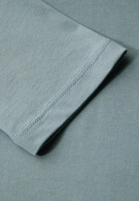 Langarmshirt in Unifarbe arona blue