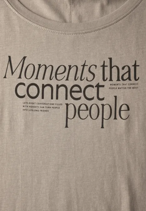 T-Shirt mit Frontprint morning beige