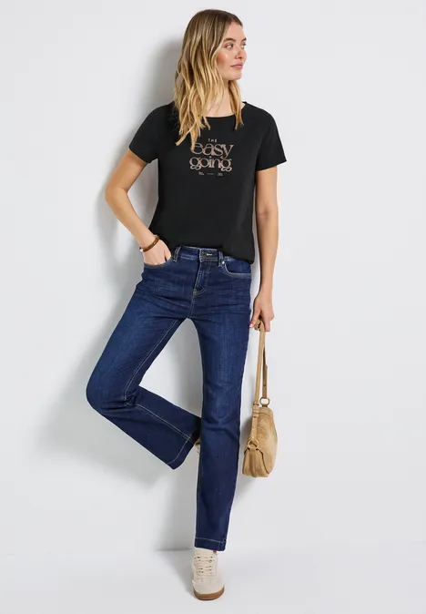 T-Shirt mit Print Black