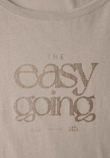 T-Shirt mit Print morning beige