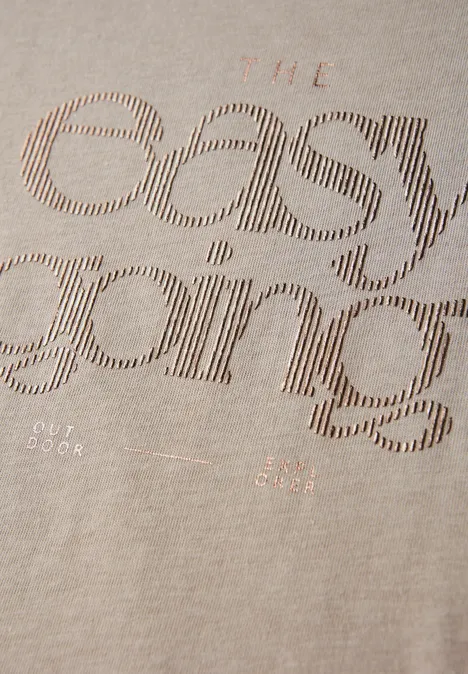 T-Shirt mit Print morning beige