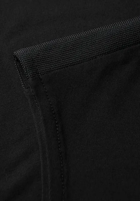 Shirt mit Ripp-Detail Black