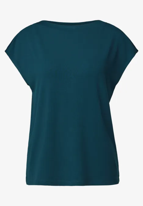 Shirt mit Ripp-Detail tide blue
