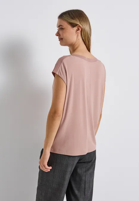 Shirt mit Ripp-Detail faded rose