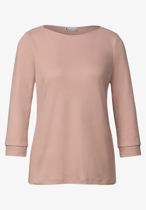 Shirt mit U-Boot-Ausschnitt faded rose