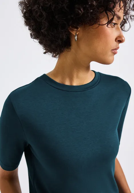 Basic shirt met col tide blue