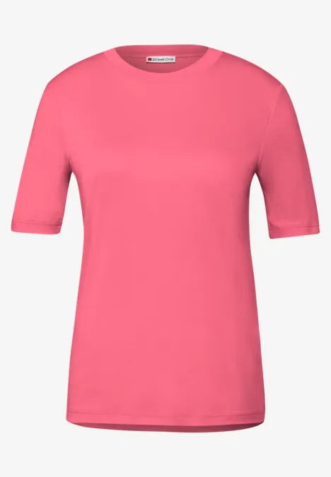 T-shirt basique avec turtleneck almond coral
