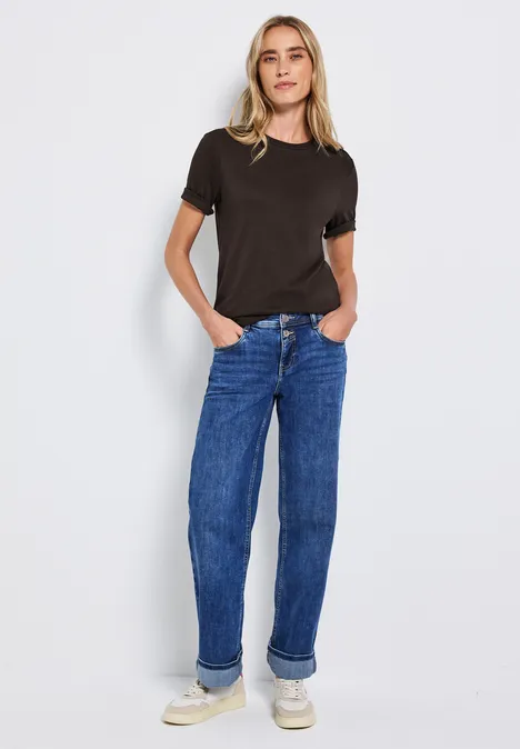 Basic Shirt mit Turtleneck deep roast brown