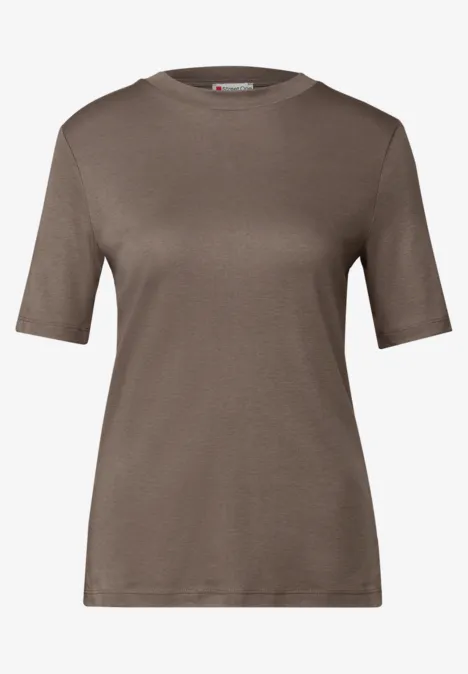 Basic Shirt mit Turtleneck silk brown