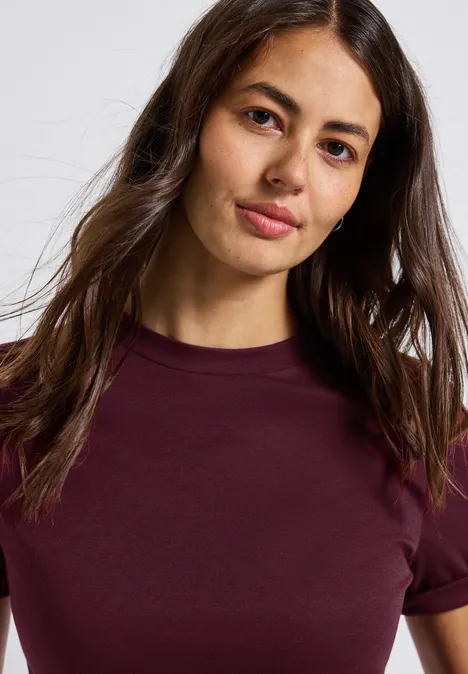 Basic Shirt mit Turtleneck wildberry red