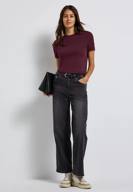 Basic Shirt mit Turtleneck wildberry red
