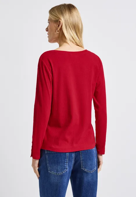 Shirt mit Rippstruktur racing red