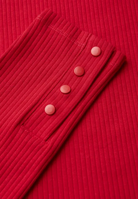 Shirt mit Rippstruktur racing red